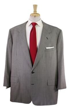 Oxxford Gray Birdseye Woven Super 100's Wool 2-Btn Handmade Suit 52R